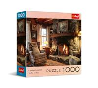 Trefl - Boîte carrée - Cozy Cabin Dreams - Puzzle de 1000 pièces - 68,6 x 48,3 cm - Impression à faire soi-même, créatif amusant - Puzzle classique pour adultes et enfants à partir de 12 ans