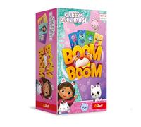 Trefl-Boom, Gabby's Dollhouse-Jeu Dynamique en Famille, Jeu Fantastique avec Cloche, Jeu de Cartes Personnages de Maison de Chatte Gabby, pour Les Enfants à partir de 6 Ans