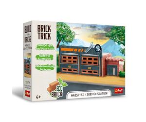 Trefl-Brick Trick:Atelier Automobile/Service Station-Construisez en Brique, ECO Blocs en Brique 150 Briques, Kit Créatif pour Les Enfants à partir de 6 Ans