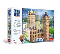 Trefl - Brick Trick Constuire avec la Brique Voyage - Big Ben - Symbol, Angleterre, Horloge, Brique Naturelle, Blocs de Briques ÉCO,Plus de 290 Briques, pour Les Fans de Construction