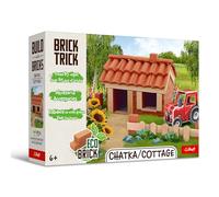 Trefl - Brick Trick: Le Chalet/Cottage - Construisez avec des Briques, ÉCO Blocks en Vraies Briques, 85 Briques, Réutilisable, Kit Créatif pour Enfants à partir de 6 Ans