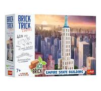 Trefl - Brick Trick Travel - Empire State Building - Build with Brick Travel, New York City, EKO Brick Bricks, 420 Briques, réutilisables, Ensemble créatif pour Les Enfants de 7 Ans et Plus