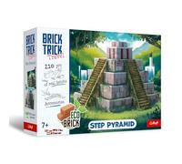 Trefl - Brick Trick Travel : Pyramide à degrés/Step Pyramid - Construisez avec des Briques Travel, ECO Brick Blocks, 210 Briques, réutilisables, Ensemble créatif pour Les Enfants de 7 Ans et Plus