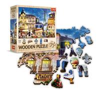 Trefl - Casse-tête French Alley - 1000 éléments, artisanat en bois, formes irrégulières, 100 figurines de symboles français, puzzle moderne de qualité supérieure à faire soi-même pour adultes et
