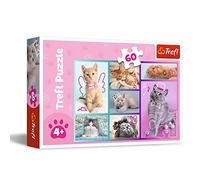 Trefl - Chatons Mignons - Puzzle 60 éléments - Puzzles Colorés avec Les Animaux, Chats, Collage, Divertissement Créatif, Jeu pour Enfants Plus de 4 Ans