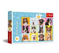 Trefl- Chiots Mignons 60 Pièces-Puzzles Colorés avec Les Animaux, Chiens, Collage, Divertissement Créatif, Jeu pour Enfants Plus de 4 Ans, 17374, Taille Unique