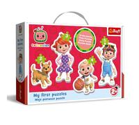 Trefl Cocomelon - 4 Grands Puzzles de Formes pour Les Plus Petits, de 2 à 5 pièces, Puzzle avec Les Personnages de la série Enfant, Jeu pour Enfants à partir de 2 Ans