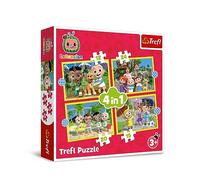 Trefl - Cocomelon, Découvrez de Héros - Puzzles 4en1, 4 Puzzles, de 12 à 24 Pièces - Différents Niveaux de Difficulté, Loisir pour Les Enfants à partir de 3 Ans