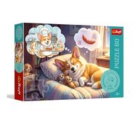 Trefl - Corgi au Pays des rêves - 60 pièces - Puzzles d'animaux colorés, Divertissement créatif, Amusement pour Les Enfants à partir de 4 Ans