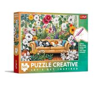 Trefl - Creative - Chat orange - Puzzle 500 pièces - Puzzle DIY - Coloration par vous-même - Divertissement créatif - Pour adultes et enfants à partir de 10 ans