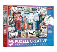 Trefl - Creative - Salutations de Londres - Puzzle 500 éléments - Puzzle DIY - Coloration par vous-même - Divertissement créatif - Pour adultes et enfants à partir de 10 ans