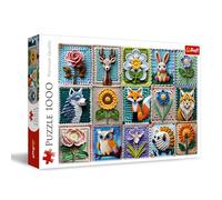 Trefl - Crochet - Ma Passion - Puzzle 1000 pièces - Puzzle avec des Animaux et des Fleurs réalisés au Crochet, pour Adultes et Enfants de Plus de 14 Ans