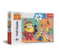 Trefl - Despicable Me 4, Joyeux Minions - Puzzles 60 Pièces - Puzzles Colorés avec Personnages de Bande Dessinée, Divertissement Créatif, Loisir pour Les Enfants à partir de 4 Ans