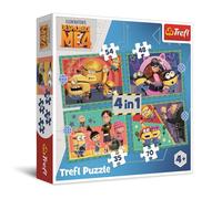 Trefl - Despicable Me 4, Minions délirants - Puzzle 4en1, de 35 à 70 Pièces - Puzzles Colorés avec Personnages de Bande Dessinée, Loisir pour Les Enfants à partir de 4 Ans