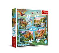 Trefl - Dinosaures Uniques - Puzzle 4 en 1, 4 Puzzles, de 12 à 24 Eléments - Puzzle avec Dinosaures, Différents Niveaux de Difficulté, Divertissement, pour Enfants à partir de 3 Ans