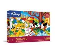 Trefl - Disney, Jour dans Les flaques d’Eau - Puzzle 160 Pièces - Puzzle coloré avec Les Personnages du Dessin animé Mickey Mouse, Loisir pour Les Enfants à partir de 6 Ans