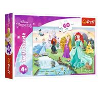 Trefl - Disney Princess, Rencontre avec Les Princesses - Puzzles 60 Pièces - Puzzles Colorés avec Les Princesses de Disney, Divertissement Créatif, Amusant pour Les Enfants À Partir de 4 Ans