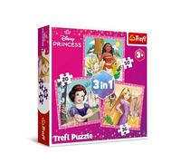 Trefl DisneyJolies Fleurs 3en1, 3 Puzzle, de 20 à 50 Pièces-Différents Niveaux de Difficulté, Loisir, 34875, Multicolor