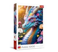Trefl - Dragon coloré - Puzzle 1000 pièces - Dragon Multicolore dans Un décor Floral, pour Adultes et Enfants de Plus de 14 Ans