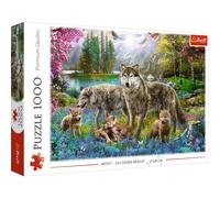 Trefl - Famille de Loups - 1000 Pièces, Loups sur Fond de Forêt, Troupe, Plantes, Paysage Forestier, DIY Puzzle, Divertissement Créatif, Cadeau, Amusement, Puzzles Classiques