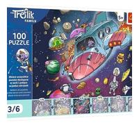 Trefl - Famille Treflik, Gonduz dans une fusée - Puzzle de 100 pièces - Puzzle coloré avec des héros de contes de fées, collectionnez tout de la collection, pour enfants à partir de 5 ans