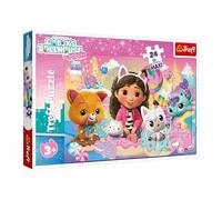 Trefl - Gabby's Dollhouse, Gabby's Cat World - 24 Maxi Puzzles - 24 Grandes pièces, Divertissement créatif, pour Enfants à partir de 3 Ans