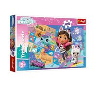 Trefl - Gabby's Dollhouse, L'amitié dans la Maison des Chats - Puzzle de 100 pièces - Puzzle coloré avec des Personnages de Contes de fées, pour Les Enfants à partir de 5 Ans