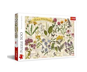 Trefl Herbier : Herbes médicinales 500 Pièces DIY avec Image Rétro, Plantes, Divertissement créatif, Loisir, Puzzle Classiques pour Les Adultes et Les Enfants à partir de 10 Ans, 37478, Multicolour