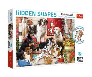 Trefl - Hidden Shapes Puzzle, Amusement de Chien - 1000 + 43 Pièces, Trouvez Puzzle des Formes Cachées, Puzzles Insolites, Chiens, Amusant, Extérieur
