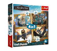 Trefl - How to Train Your Dragon, Dragon Days - Puzzle 4-en-1, 4 Puzzles, 35 à 70 pièces - Différents Niveaux de difficulté, pour Les Enfants de 4 Ans et Plus