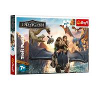 Trefl - How to Train Your Dragon, Toothless and Friends - Puzzle de 200 pièces - Puzzle coloré avec des personnages de contes de fées, divertissement créatif, amusant pour les enfants de 7 ans et plus