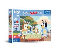 Trefl Junior-Blueyet Les Amis-Puzzles 60 XXL Super Shape-Forme Originale de Puzzles, Puzzles Colorés avec Les Personnages de Bande Dessinée, Loisir pour Les Enfants à partir de 4 Ans