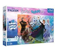 Trefl Junior - Découvrez Le Monde De Frozen - Puzzles 160 XL Super Shape - Formes Folles, Grandes Pièces, À Colorier Avec Les Personnages Du Conte De Fées Kraina Lodu, À Partir De 6 Ans.