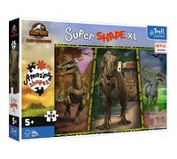 Trefl Junior - Jurassic Park Dinosaures Créatif Et Coloré - Puzzles 104 XL Super Shape - Casse-tête en Forme De Fou, Grandes Pièces, Coloriage Avec Des Personnages De Contes De Fées, À Partir De 5 Ans