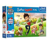 Trefl Junior - PAW Patrol, Chiens Souriants - Puzzles 60 XXL Super Shape - Formes Folles, Grosses Pièces, Personnages De Contes De Fées À Colorier, À Partir De 4 Ans