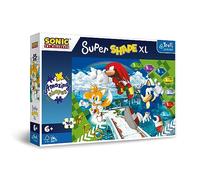 Trefl Junior-Sonic The Hedgehog, Sonic Joyeux-Puzzle 160 XL Super Shape-Forme de Puzzles Originale, Puzzle avec Les Personnages du Jeu Sonic, Amusant pour Les Enfants à partir de 6 Ans.