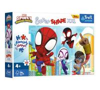 Trefl Junior - Spidey and His Amazing Friends, Spiday L'ingénieux - Puzzles 60 XXL Super Shape - Grosses Pièces, À Partir De 4 Ans