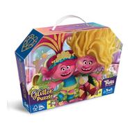 Trefl Junior-Trolls Band Together, Trolls Pailletés-Puzzle à Paillettes Glitter 70 Pièces, Puzzle Brillant pour Les Petits Fans de Mode, Loisir pour Les Enfants à partir de 4 Ans