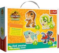Trefl - Jurassic World, Adorable Dinosaurs - 4 Grands Puzzles de Formes pour Les Tout-Petits, 2 à 5 pièces, pour Les Enfants âgés de 2 Ans et Plus