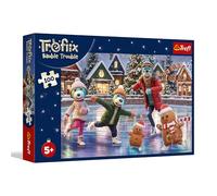 Trefl - La Famille Treflik, Bert dans Les Boules de Noël - Puzzle de 100 pièces - Puzzle de Noël avec des Personnages de Contes de fées, pour Les Enfants âgés de 5 Ans et Plus