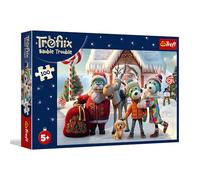 Trefl - La Famille Treflik, Le Père Noël et Les Rennes à la rescousse - Puzzle de 100 pièces - Puzzle de Noël avec des Personnages de Contes de fées, pour Les Enfants à partir de 5 Ans