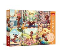 Trefl - Longue journée teckel - 100 pièces - Puzzle d'animaux colorés, divertissement créatif, amusant pour les enfants à partir de 5 ans