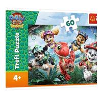 Trefl - Paon Patrouille, dinosaure pour sauvetage - Puzzle 60 éléments - Puzzle coloré avec les héros des contes de fées, divertissement créatif, plaisir pour les enfants à partir de 4 ans