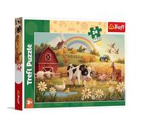 Trefl - La Vache à la Ferme - 24 Maxi-Puzzles - 24 Grandes pièces, Divertissement créatif, pour Les Enfants à partir de 3 Ans