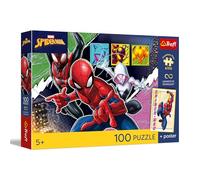 Trefl - L'araignée héroïque - 100 pièces - Puzzle coloré mettant en scène Les héros du Conte, à Assembler, Poster Unique Inclus, Divertissement créatif, Jeu pour Les Enfants à partir de 5 Ans