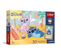Trefl - Lilo & Stitch, Le Sourire de Stitch - 30 pièces - Puzzle mettant en scène Les Personnages du Dessin animé, Poster Original, Divertissement créatif, pour Les Enfants à partir de 3 Ans