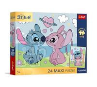 Trefl - Lilo & Stitch, Les rêves de Lilo et Stitch - Puzzle Maxi de 24 pièces - Grandes pièces, Affiche à Collectionner, Divertissement créatif, pour Les Enfants à partir de 3 Ans