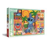 Trefl - Lilo & Stitch, Vacances avec Stitch - 500 pièces - Puzzle avec Personnages de Films animés Disney, Loisir, pour Adultes et Enfants à partir de 10 Ans