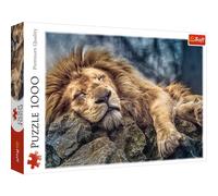 Trefl - Lion Endormi - 1000 Pièces, Vue du Lion sur Le Rocher, Le Roi Lion, Afrique, Animal, Mammifère, Jungle, DIY Puzzle, Divertissement Créatif, Cadeau, Amusant, Puzzle Classique