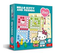Trefl - Ludo, Snakes and Ladders: Hello Kitty - Jeu 2 en 1, Jeu de société Classique pour Toute la Famille avec Les Personnages de Gabi's Cat House, pour Adultes et Enfants à partir de 4 Ans